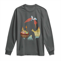 Bigfoot Easter Long Sleeve Shirt Bunny Sasquatch Eggs Retro - Wonder Print Shop