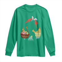 Bigfoot Easter Long Sleeve Shirt Bunny Sasquatch Eggs Retro - Wonder Print Shop