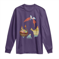 Bigfoot Easter Long Sleeve Shirt Bunny Sasquatch Eggs Retro - Wonder Print Shop
