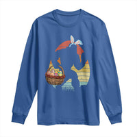 Bigfoot Easter Long Sleeve Shirt Bunny Sasquatch Eggs Retro - Wonder Print Shop
