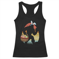 Bigfoot Easter Racerback Tank Top Bunny Sasquatch Eggs Retro - Wonder Print Shop