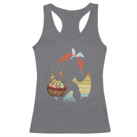 Bigfoot Easter Racerback Tank Top Bunny Sasquatch Eggs Retro - Wonder Print Shop