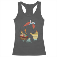 Bigfoot Easter Racerback Tank Top Bunny Sasquatch Eggs Retro - Wonder Print Shop