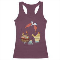 Bigfoot Easter Racerback Tank Top Bunny Sasquatch Eggs Retro - Wonder Print Shop