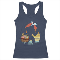 Bigfoot Easter Racerback Tank Top Bunny Sasquatch Eggs Retro - Wonder Print Shop
