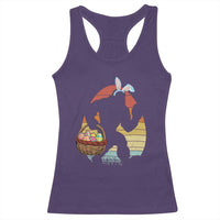 Bigfoot Easter Racerback Tank Top Bunny Sasquatch Eggs Retro - Wonder Print Shop