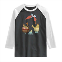 Bigfoot Easter Raglan Shirt Bunny Sasquatch Eggs Retro - Wonder Print Shop