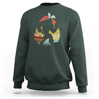 Bigfoot Easter Sweatshirt Bunny Sasquatch Eggs Retro - Wonder Print Shop
