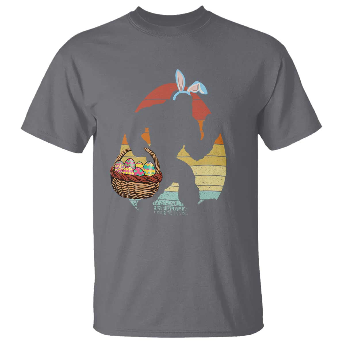 Bigfoot Easter T Shirt Bunny Sasquatch Eggs Retro - Wonder Print Shop