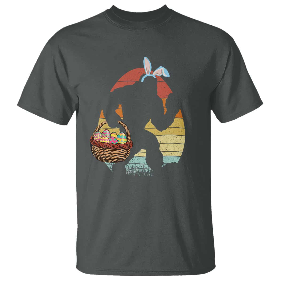 Bigfoot Easter T Shirt Bunny Sasquatch Eggs Retro - Wonder Print Shop