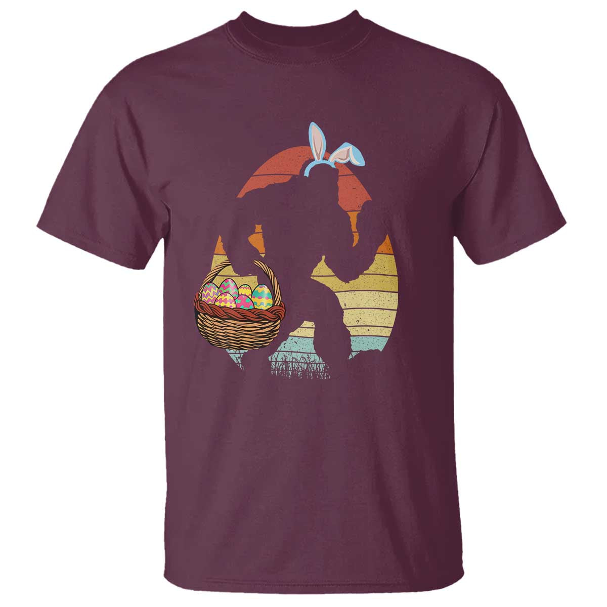 Bigfoot Easter T Shirt Bunny Sasquatch Eggs Retro - Wonder Print Shop