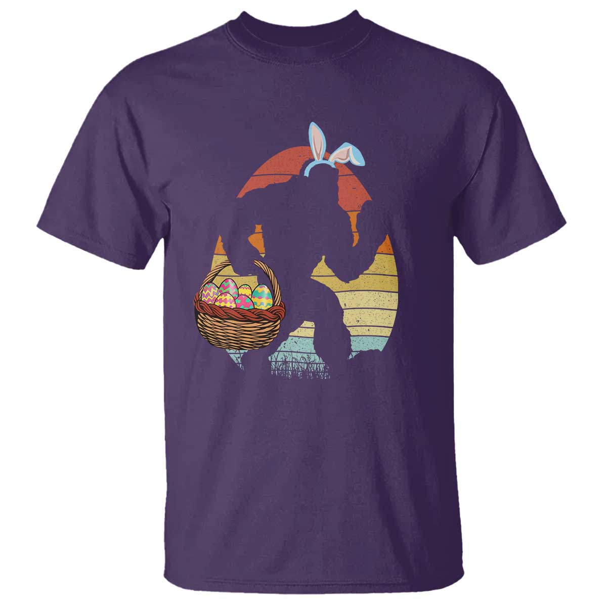Bigfoot Easter T Shirt Bunny Sasquatch Eggs Retro - Wonder Print Shop