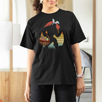 Bigfoot Easter T Shirt For Women Bunny Sasquatch Eggs Retro - Wonder Print Shop