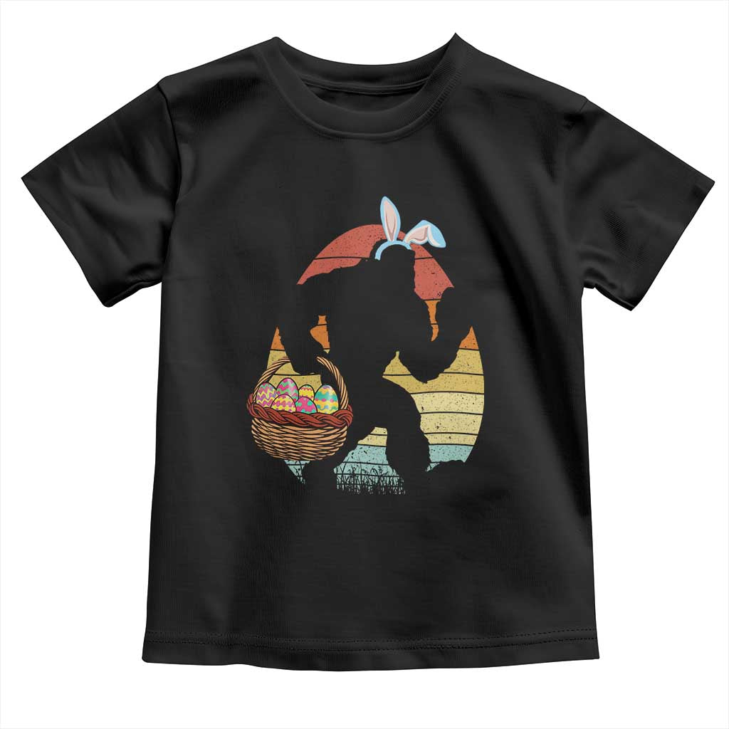 Bigfoot Easter Toddler T Shirt Bunny Sasquatch Eggs Retro - Wonder Print Shop