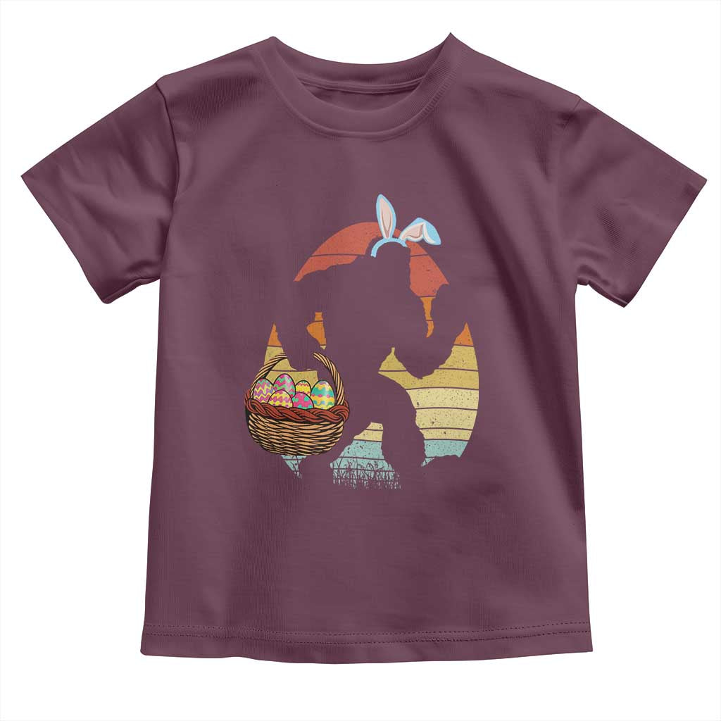 Bigfoot Easter Toddler T Shirt Bunny Sasquatch Eggs Retro - Wonder Print Shop