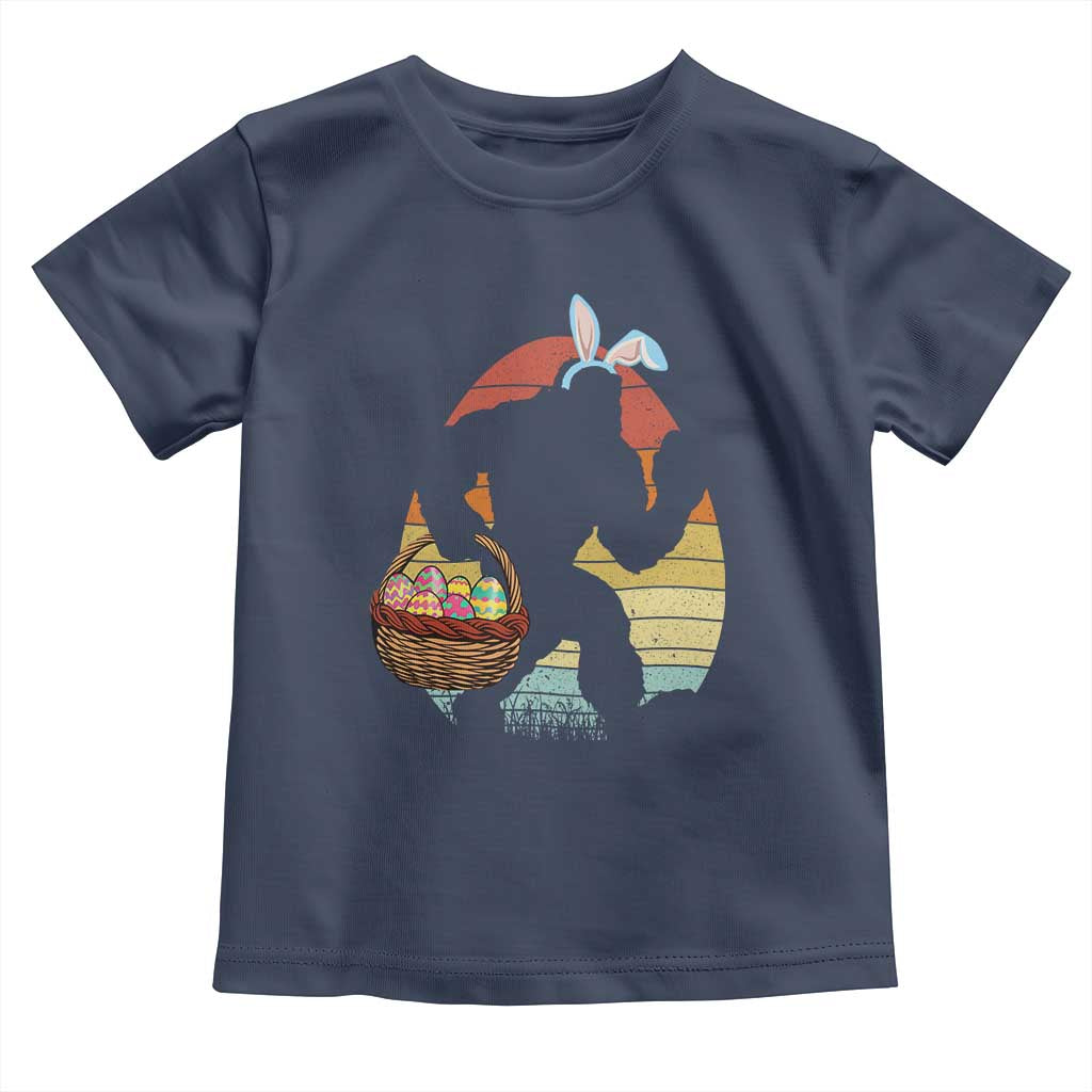 Bigfoot Easter Toddler T Shirt Bunny Sasquatch Eggs Retro - Wonder Print Shop