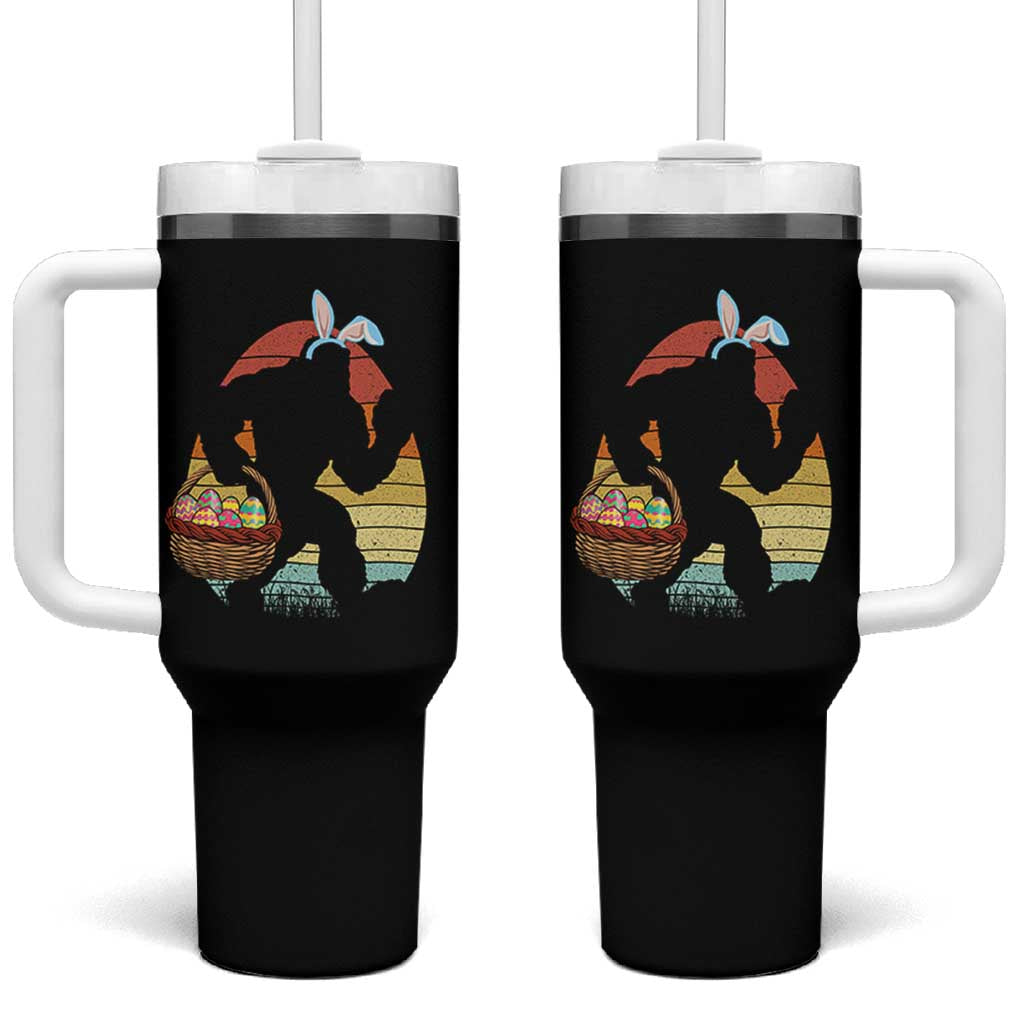 Bigfoot Easter Tumbler With Handle Bunny Sasquatch Eggs Retro - Wonder Print Shop
