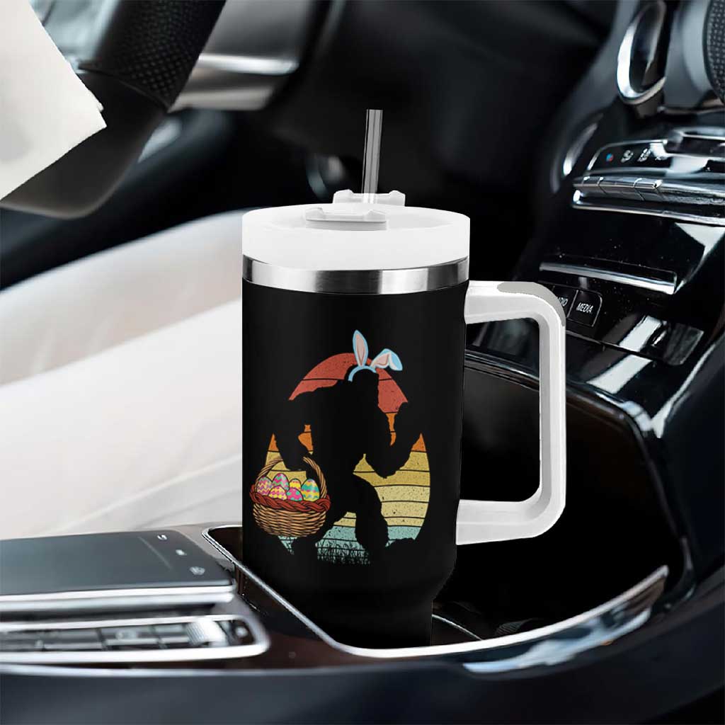 Bigfoot Easter Tumbler With Handle Bunny Sasquatch Eggs Retro - Wonder Print Shop