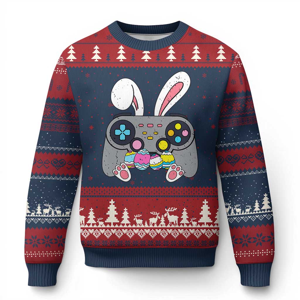 Easter Video Game Ugly Christmas Sweater Bunny Eggs Gaming Gamer - Wonder Print Shop