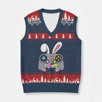 Easter Video Game V-Neck Knit Sweater Vest Bunny Eggs Gaming Gamer - Wonder Print Shop