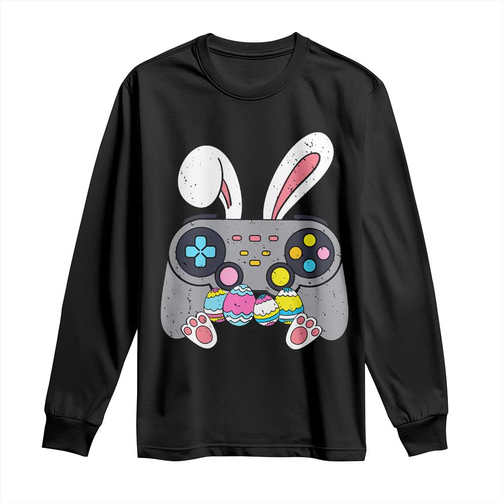 Easter Video Game Long Sleeve Shirt Bunny Eggs Gaming Gamer - Wonder Print Shop