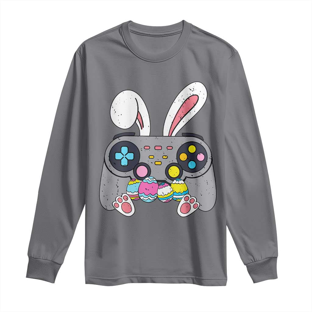 Easter Video Game Long Sleeve Shirt Bunny Eggs Gaming Gamer - Wonder Print Shop