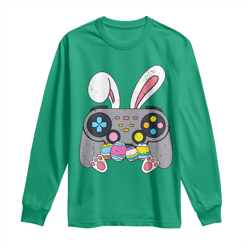 Easter Video Game Long Sleeve Shirt Bunny Eggs Gaming Gamer - Wonder Print Shop