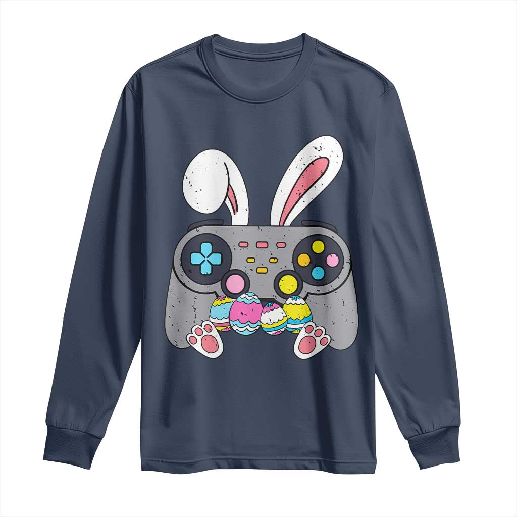 Easter Video Game Long Sleeve Shirt Bunny Eggs Gaming Gamer - Wonder Print Shop