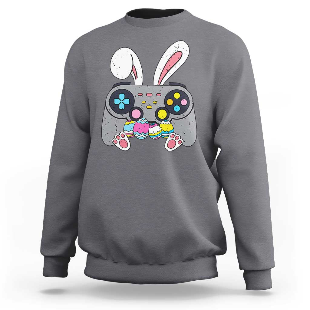 Easter Video Game Sweatshirt Bunny Eggs Gaming Gamer - Wonder Print Shop