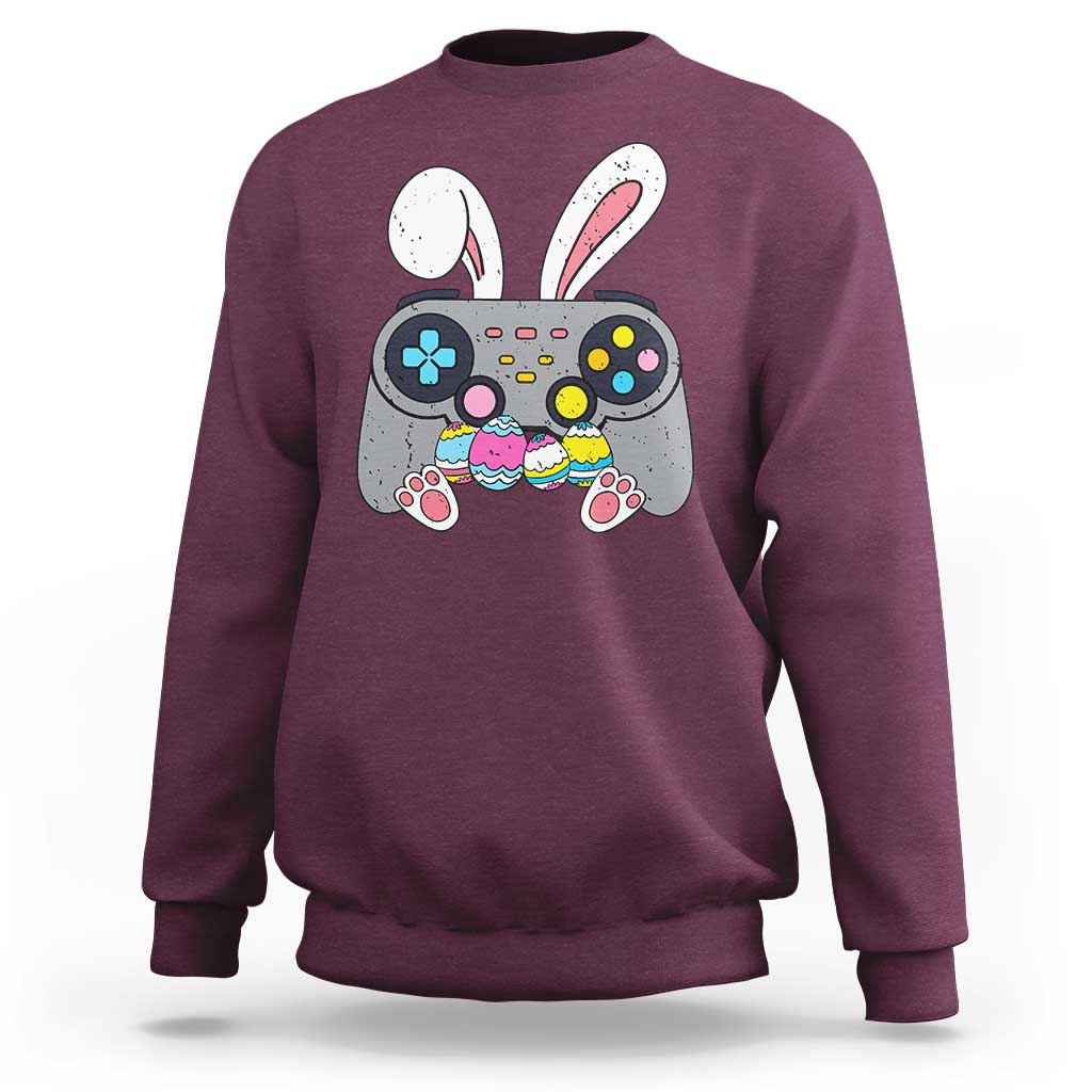 Easter Video Game Sweatshirt Bunny Eggs Gaming Gamer - Wonder Print Shop