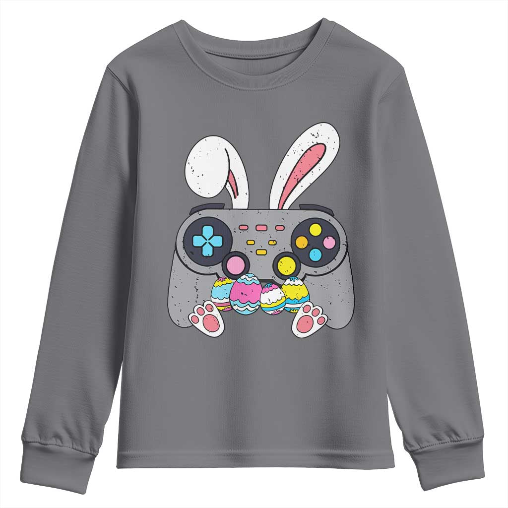 Easter Video Game Youth Sweatshirt Bunny Eggs Gaming Gamer - Wonder Print Shop