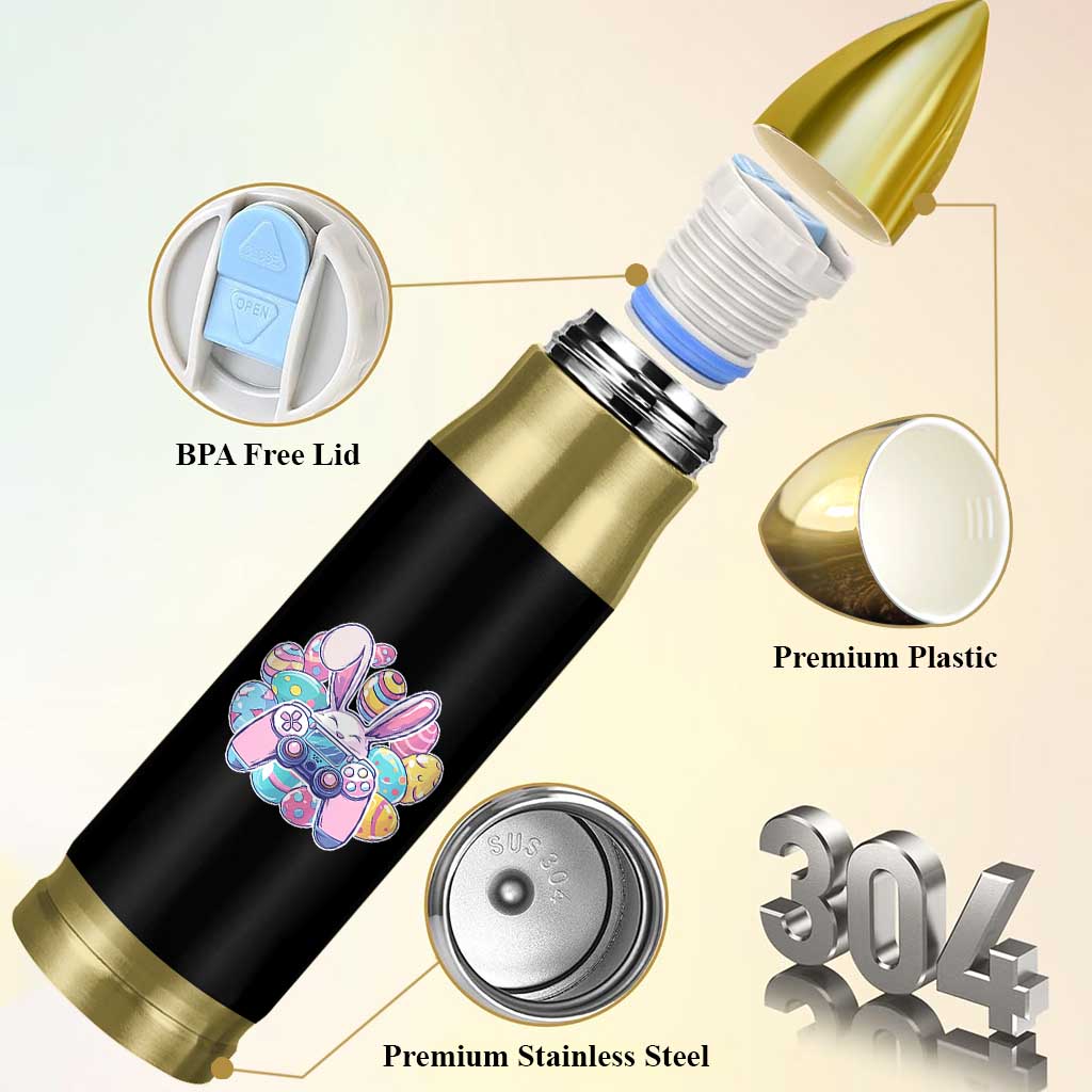 Easter Video Game Bullet Tumbler Cute Bunny Eggs Gaming Gamer - Wonder Print Shop