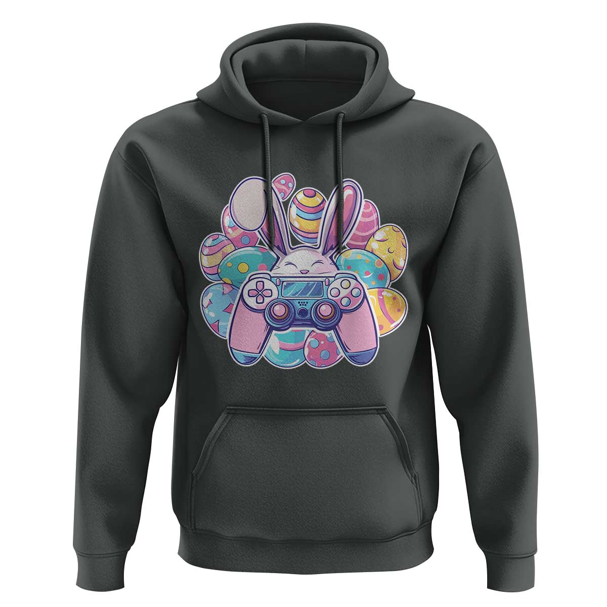 Easter Video Game Hoodie Cute Bunny Eggs Gaming Gamer - Wonder Print Shop