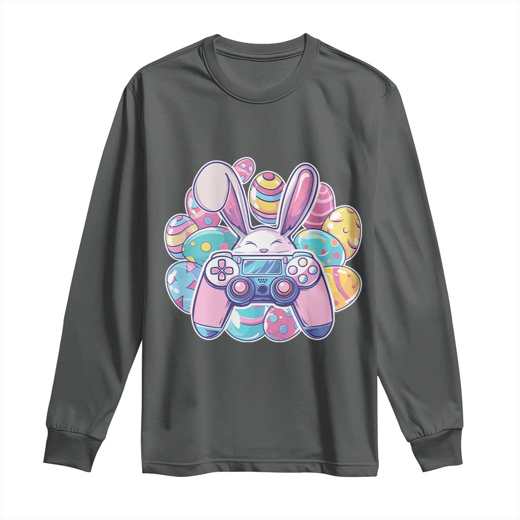 Easter Video Game Long Sleeve Shirt Cute Bunny Eggs Gaming Gamer - Wonder Print Shop