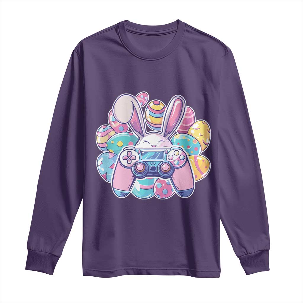 Easter Video Game Long Sleeve Shirt Cute Bunny Eggs Gaming Gamer - Wonder Print Shop