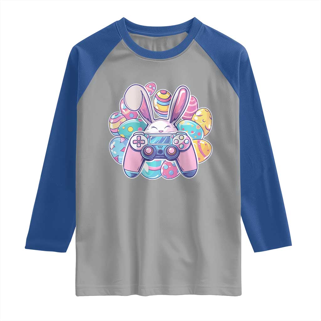 Easter Video Game Raglan Shirt Cute Bunny Eggs Gaming Gamer - Wonder Print Shop