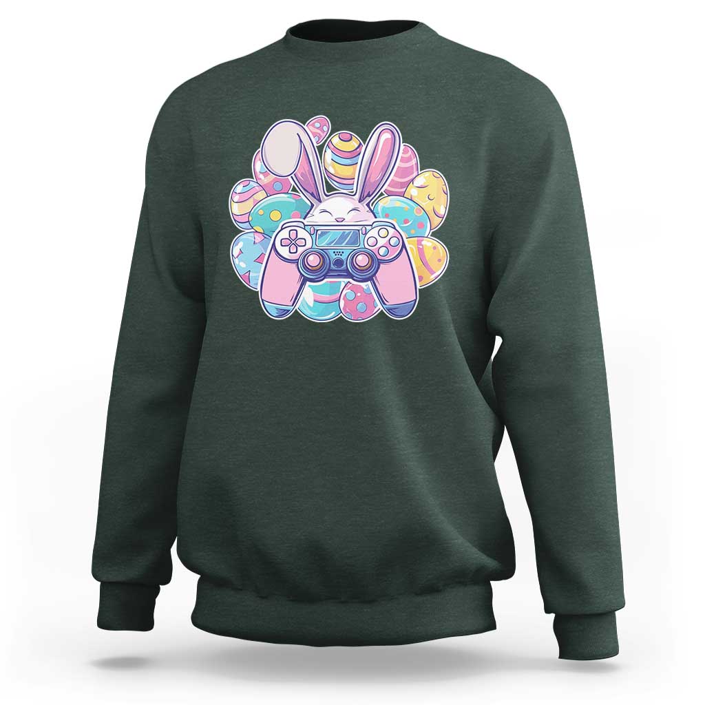 Easter Video Game Sweatshirt Cute Bunny Eggs Gaming Gamer - Wonder Print Shop