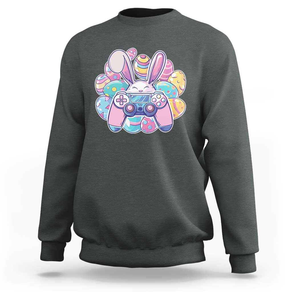 Easter Video Game Sweatshirt Cute Bunny Eggs Gaming Gamer - Wonder Print Shop
