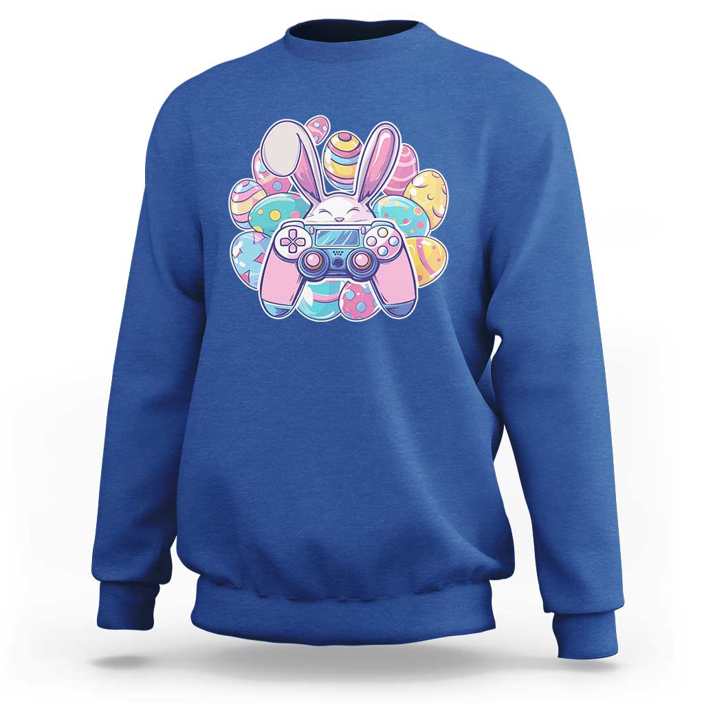 Easter Video Game Sweatshirt Cute Bunny Eggs Gaming Gamer - Wonder Print Shop