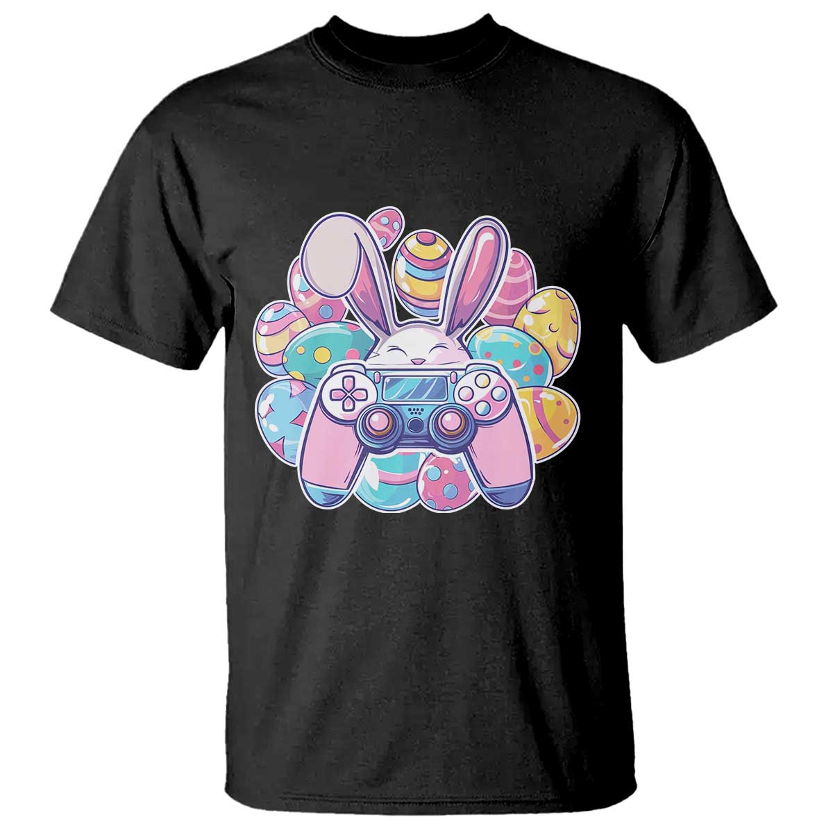 Easter Video Game T Shirt Cute Bunny Eggs Gaming Gamer - Wonder Print Shop