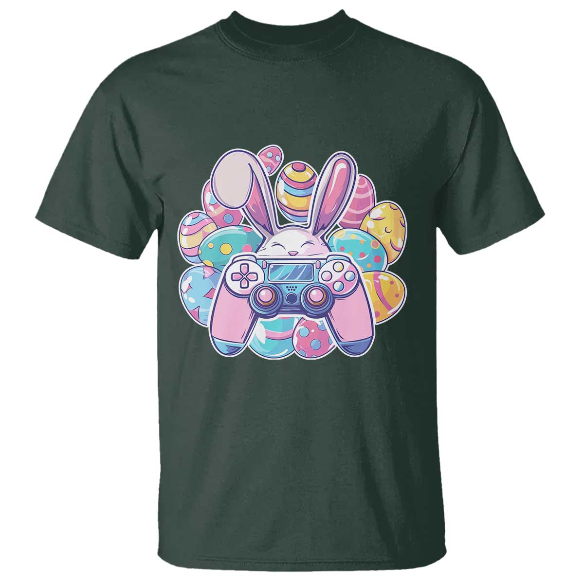 Easter Video Game T Shirt Cute Bunny Eggs Gaming Gamer - Wonder Print Shop