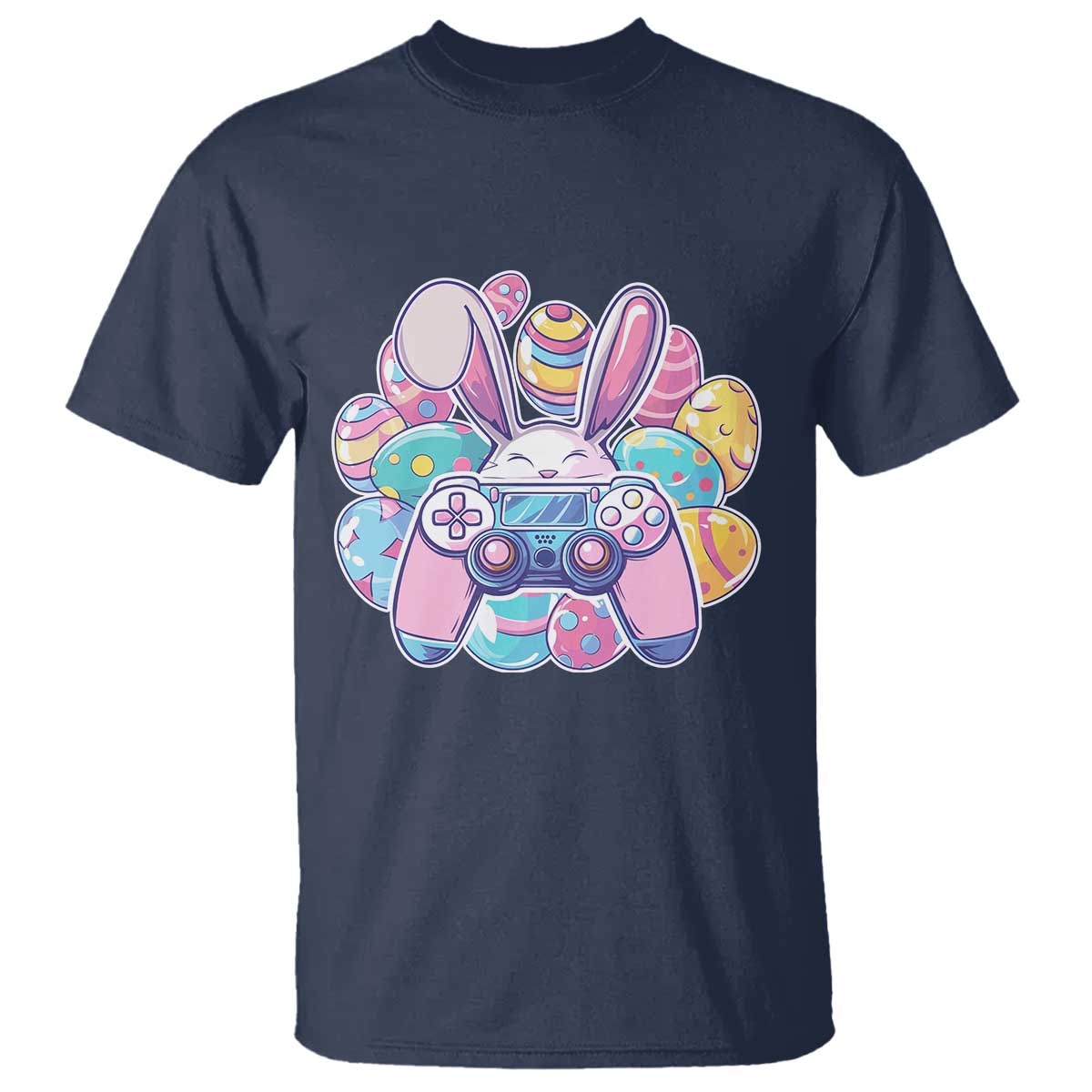Easter Video Game T Shirt Cute Bunny Eggs Gaming Gamer - Wonder Print Shop