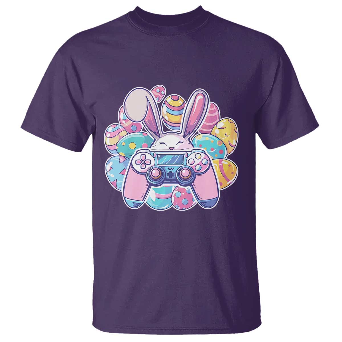 Easter Video Game T Shirt Cute Bunny Eggs Gaming Gamer - Wonder Print Shop