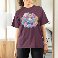 Easter Video Game T Shirt For Women Cute Bunny Eggs Gaming Gamer - Wonder Print Shop