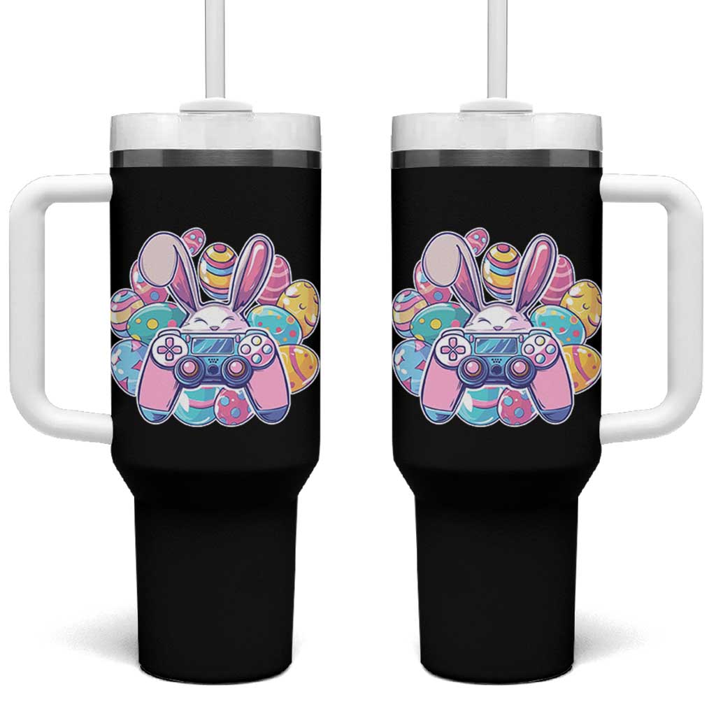 Easter Video Game Tumbler With Handle Cute Bunny Eggs Gaming Gamer - Wonder Print Shop