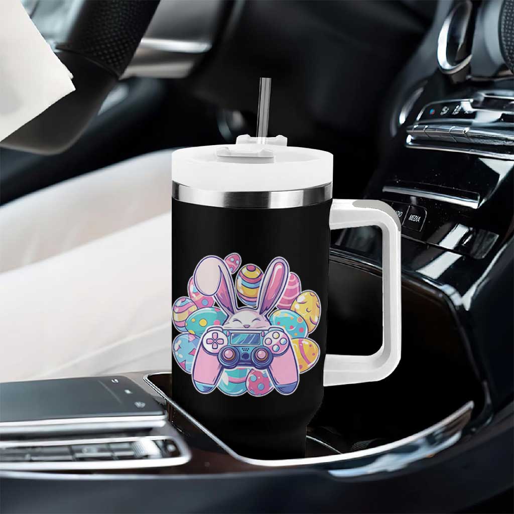 Easter Video Game Tumbler With Handle Cute Bunny Eggs Gaming Gamer - Wonder Print Shop