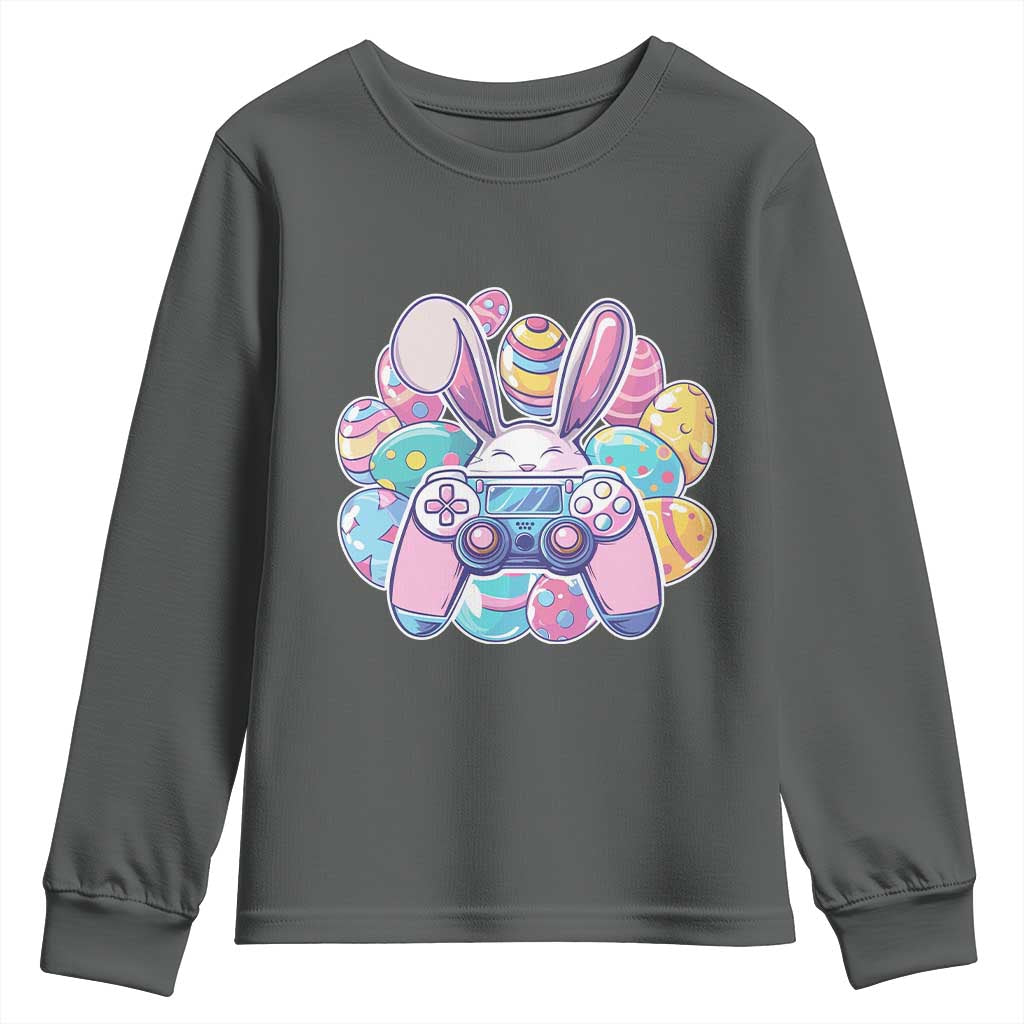 Easter Video Game Youth Sweatshirt Cute Bunny Eggs Gaming Gamer - Wonder Print Shop