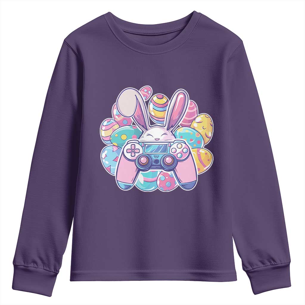 Easter Video Game Youth Sweatshirt Cute Bunny Eggs Gaming Gamer - Wonder Print Shop