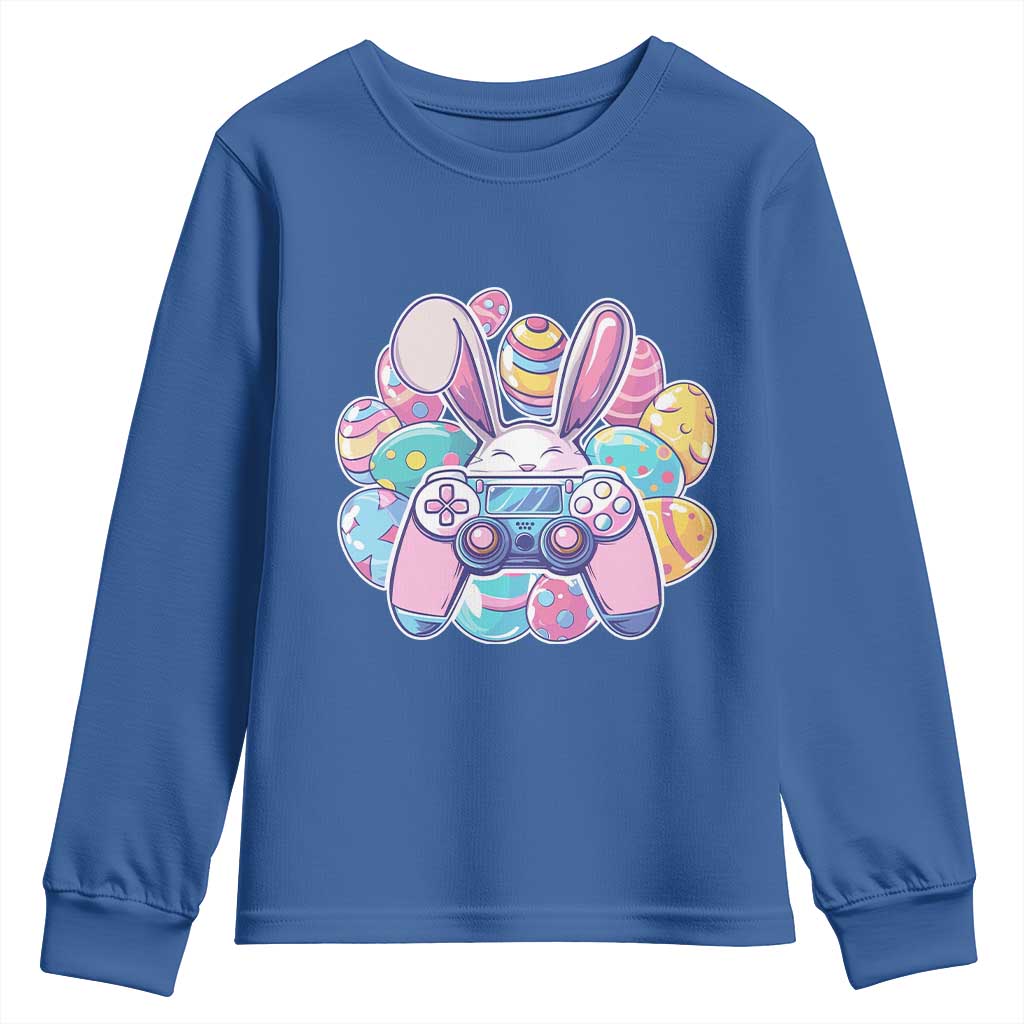 Easter Video Game Youth Sweatshirt Cute Bunny Eggs Gaming Gamer - Wonder Print Shop