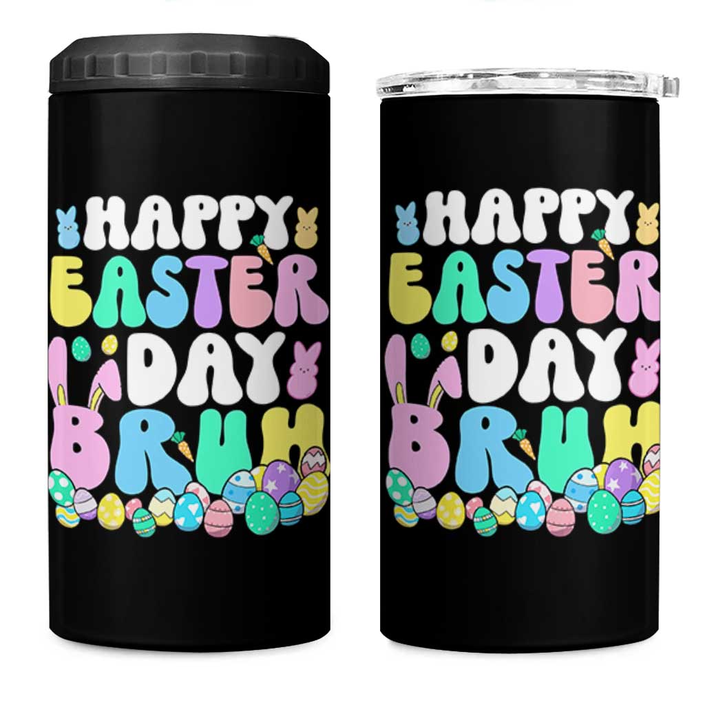 Bruh Easter 4 in 1 Can Cooler Tumbler Teens Boys Kids Cute Bunny Eggs - Wonder Print Shop